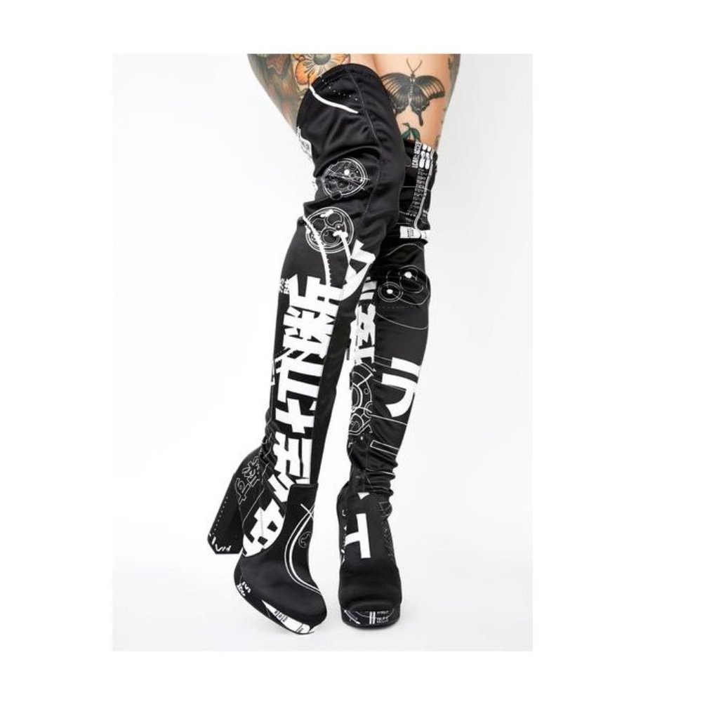 Current Mood Glitch City Thigh High Boots US 11